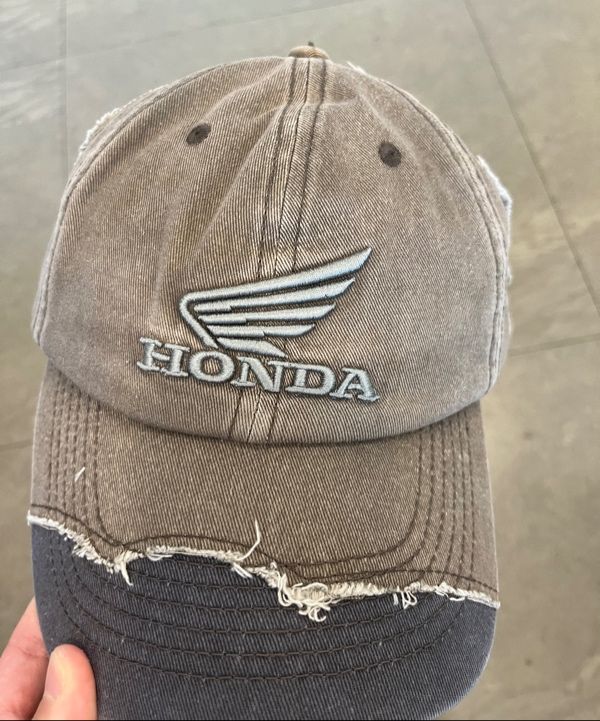 MUSINSA | Honda Motorcycle Vintage Half Cutoff Cap Brown