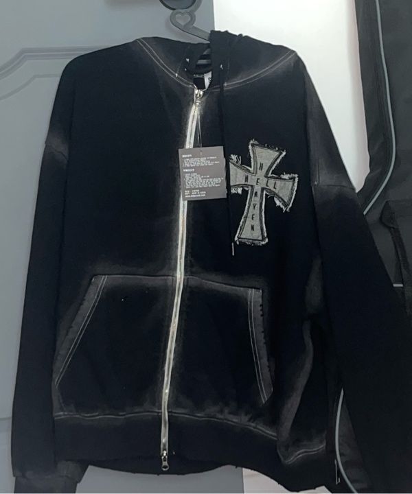 ◆SK8ERROCK Hell Heaven Cross Vintage Sweat Hood Zip-up◆ MUSINSA | SK8ER ROCK Hell Heaven Cross Vintage Sweat Hood