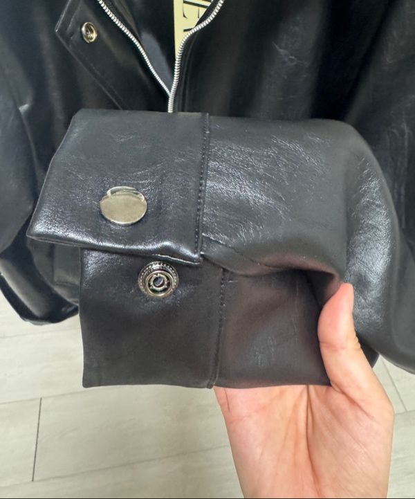 MUSINSA | DEHEVE Leather Bomber Jacket [Black]