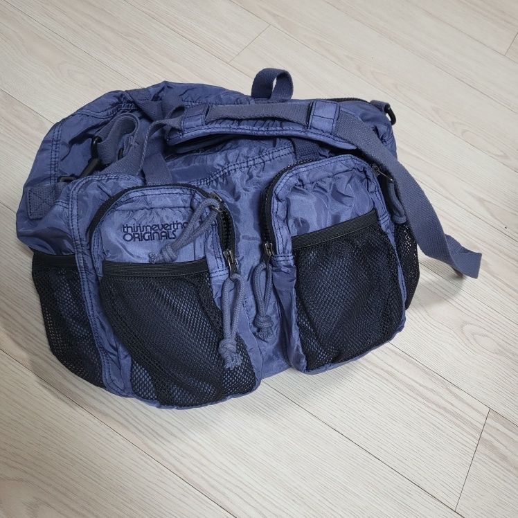 【THISISNEVERTHAT】Overdyed Shoulder Bag Navy Shop Thisisneverthat Overdyed Shoulder Bag Washed Blue at