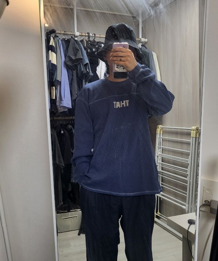 MUSINSA | thisisneverthat® THAT Waffle L/S Tee Warm Blue