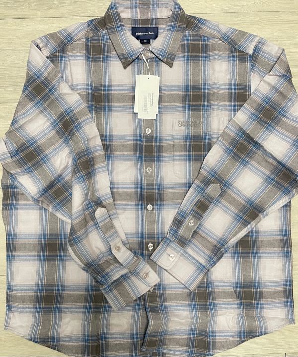 MUSINSA公式 | thisisneverthat Shadow Plaid Flannel Shirt Blue Grey