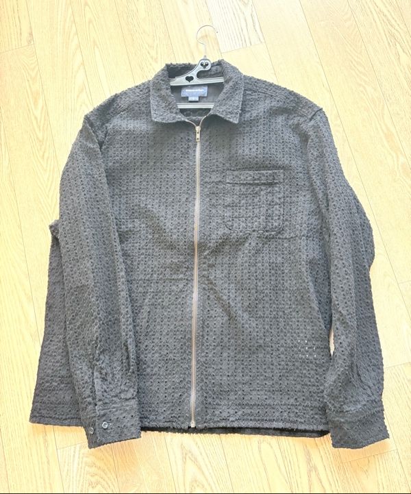 MUSINSA | thisisneverthat Damaged Denim Shirt Black