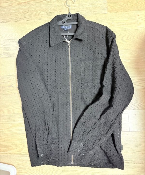 MUSINSA | thisisneverthat Damaged Denim Shirt Black