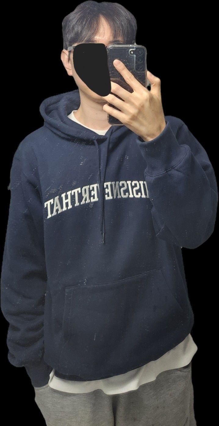 【THISISNEVERTHAT】Arch-Logo Hoodie Navy Sticker-Hoodie-Black1_393a8859