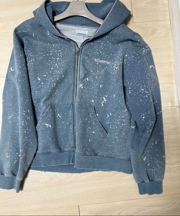 MUSINSA | thisisneverthat Indigo Dyed Zip Up Hoodie Washed Blue