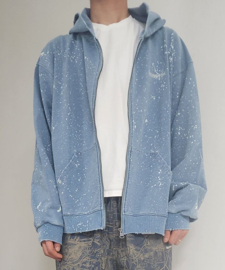 MUSINSA | thisisneverthat® Indigo Dyed Zip Up Hoodie Black