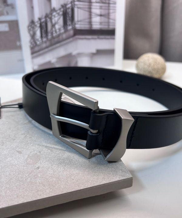 MUSINSA | DOFFJASON Cowhide Flowing Hard Leather Belt BLACK