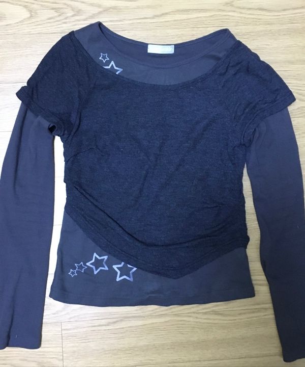 ★hug your skin★ Layered Star T-Shirt MUSINSA | HUG YOUR SKIN Layered Star T-Shirt (Grey)