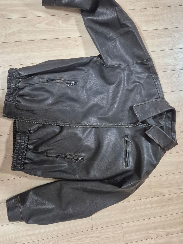 ★LEATHERY★ Washed Leather Overfit Blouson Jacket (2色) MUSINSA | LEATHERY Washed Leather Overfit Blue Jacket