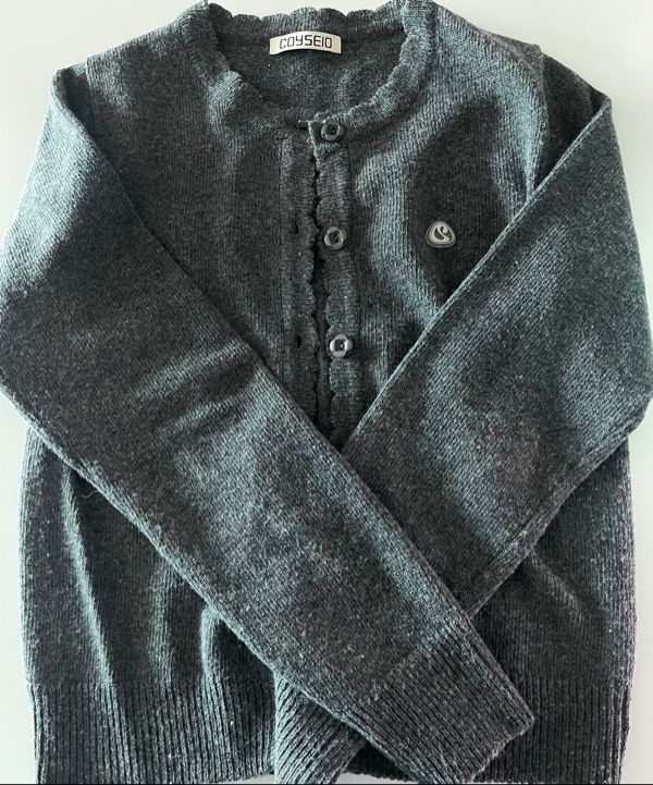 MUSINSA公式 | COYSEIO FLOWER BUTTON CARDIGAN GREY