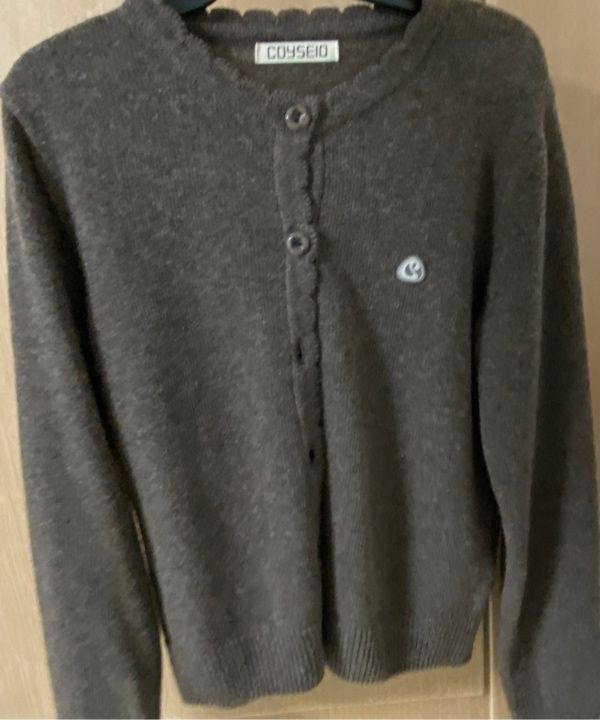 MUSINSA | COYSEIO FLOWER BUTTON CARDIGAN BROWN