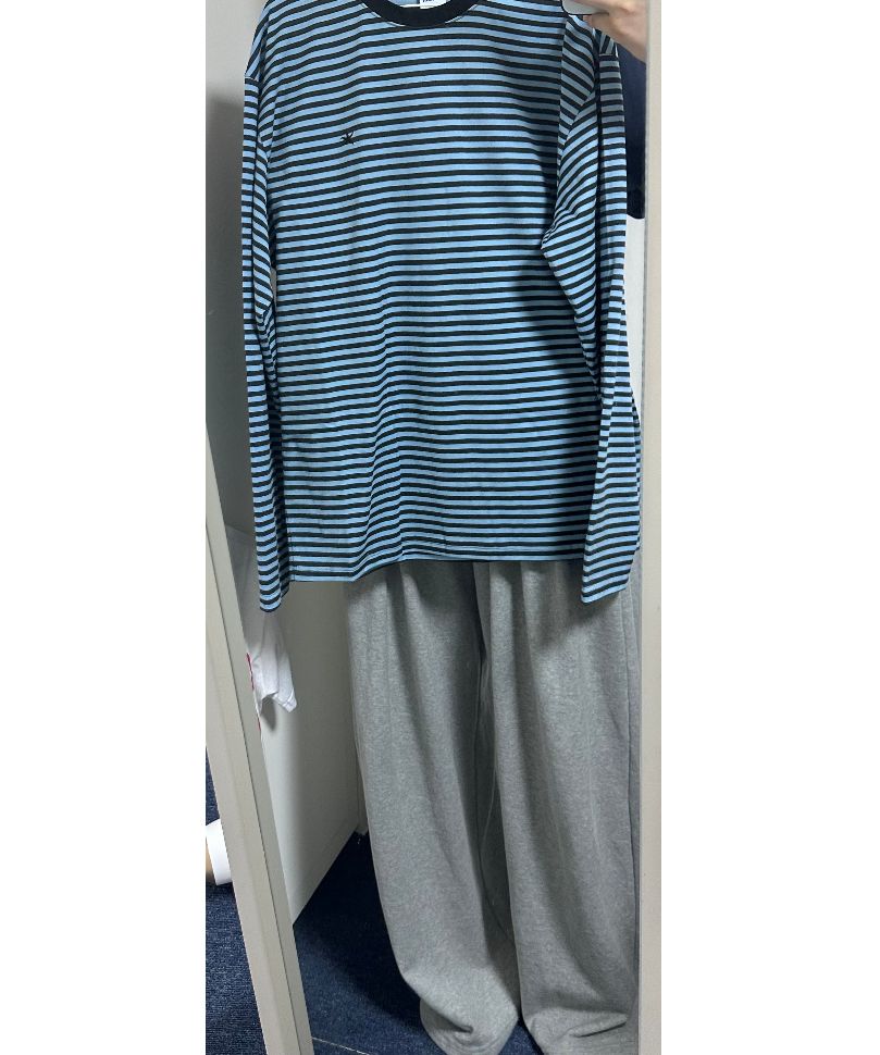 Tシャツ・カットソー THE COLDEST MOMENT TCM colling long sleeve sky blue MUSINSA | THE COLDEST MOMENT TCM mini logo stripe long