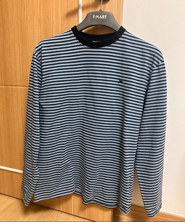 Tシャツ・カットソー THE COLDEST MOMENT TCM colling long sleeve sky blue MUSINSA | THE COLDEST MOMENT TCM mini logo stripe long