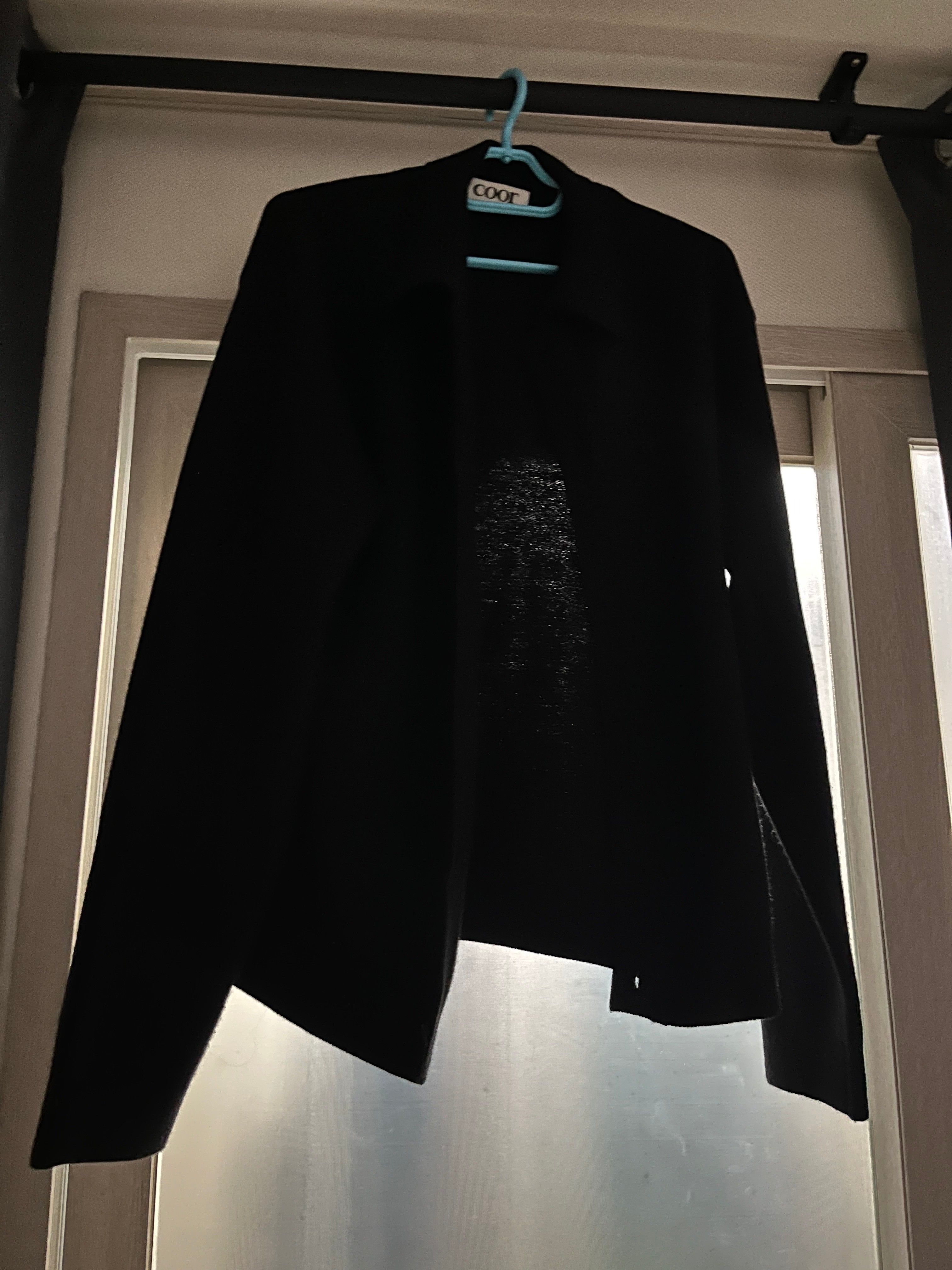 MUSINSA公式 | COOR Topfill Wool Collar Cardigan (Black)