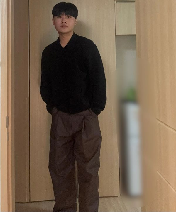 MUSINSA公式 | COOR Topfill Wool Collar Cardigan (Black)