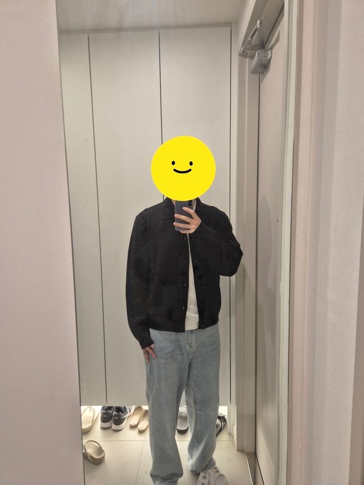 MUSINSA公式 | COOR Topfill Wool Collar Cardigan (Black)