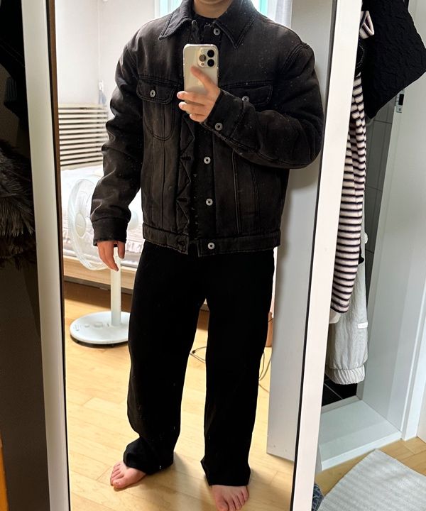 【coor】Mud Dyed Padded Denim Jacket MUSINSA | COOR Mud Dyed Padded Denim Jacket (Washed Black)