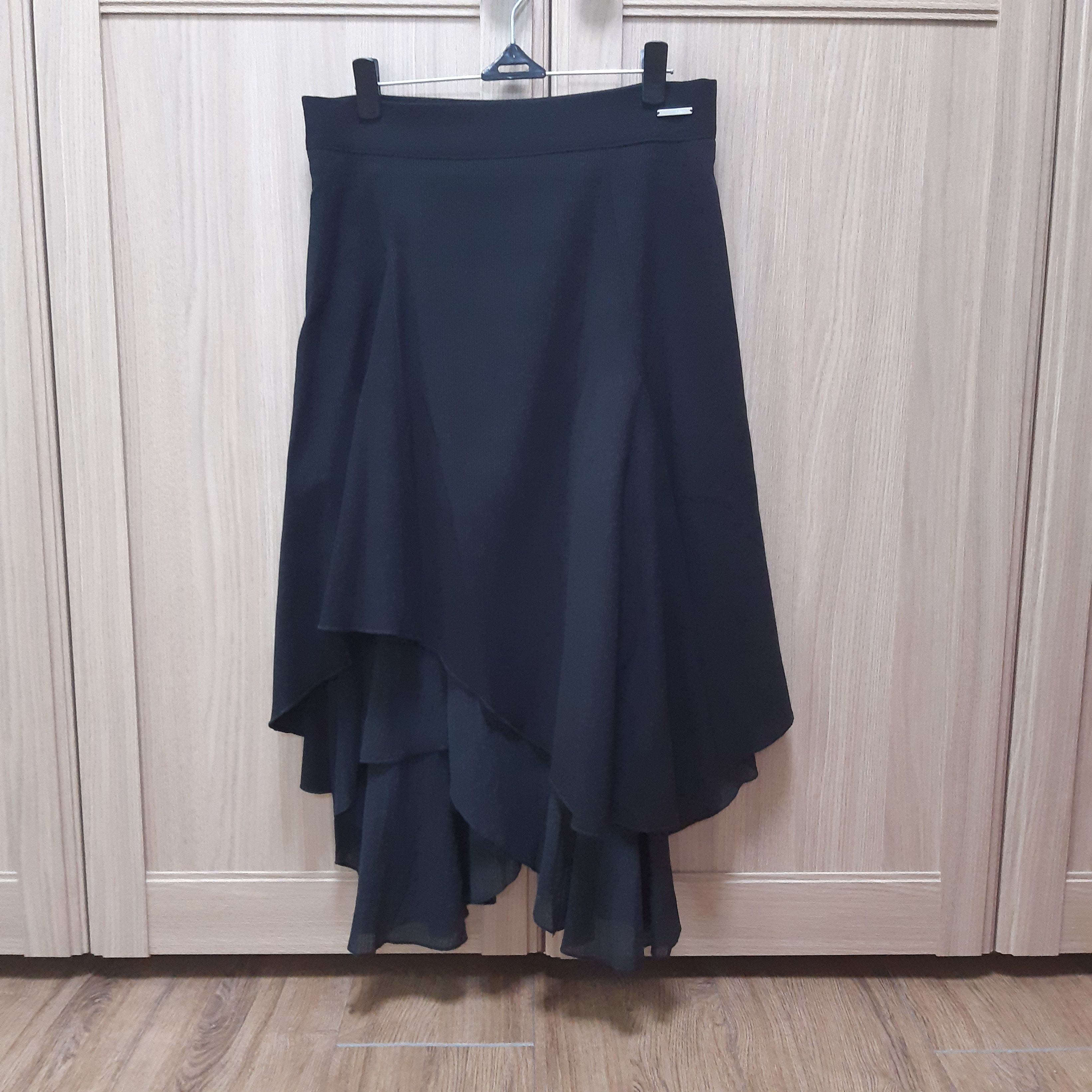 MUSINSA公式 | MISEKI SEOUL Unbalanced layered skirt BLACK