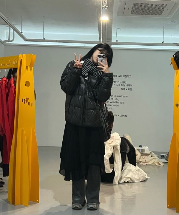 MUSINSA | MISEKI SEOUL Unbalanced layered skirt BLACK