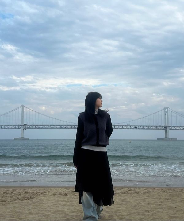 MUSINSA | MISEKI SEOUL Unbalanced layered skirt BLACK