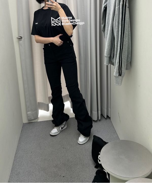 ★ MISEKI SEOUL★ Shirring bootscut pants CHARCOAL MSK24030 MUSINSA | MISEKI SEOUL Shirring bootscut pants CHARCOAL