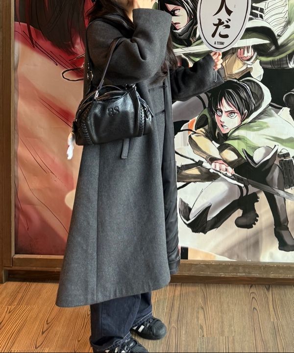 MUSINSA公式 | MISEKI SEOUL Hoodie long duffle Coat CHARCOAL