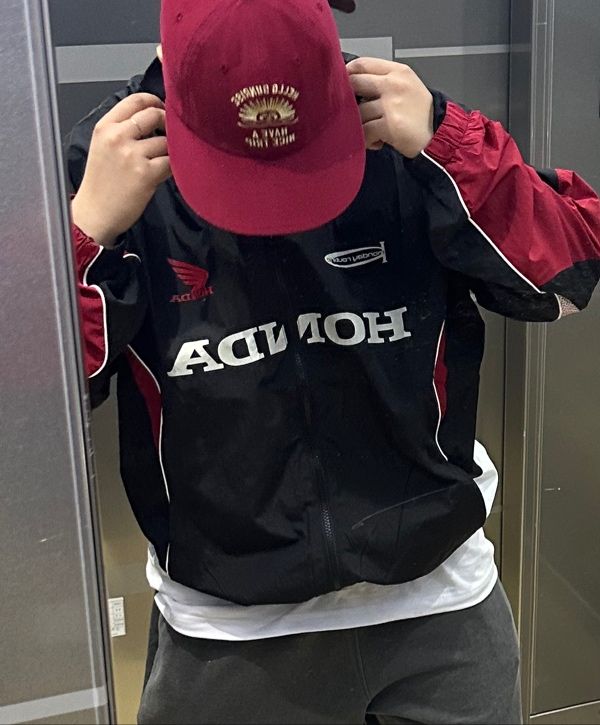 MUSINSA | Honda Motorcycle Track Zip up Jacket Black