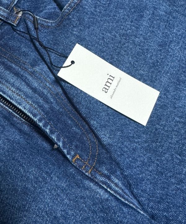 MUSINSA | AMI Large Fit Denim Pants - Blue / FTR450DE0031480