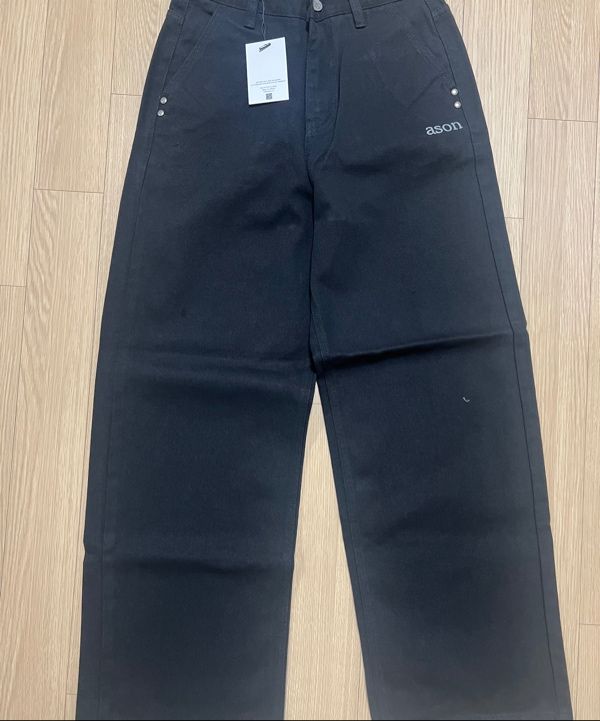 ASON デニム SMOG WIDE PANTS / BLACK MUSINSA公式 | ASON SMOG WIDE PANTS / BLACK