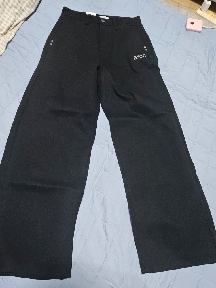 MUSINSA公式 | ASON SMOG WIDE PANTS / BLACK