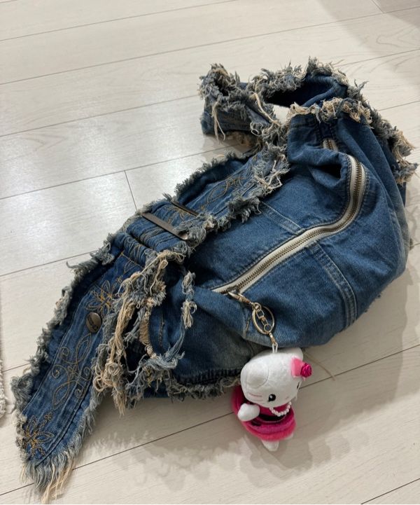 ショルダーバッグ・ポシェット SCULPTOR Destroyed Denim Duffel Bag 4BFT545 Destroyed Denim Duffel Bag Vintage Ice – Sculptor