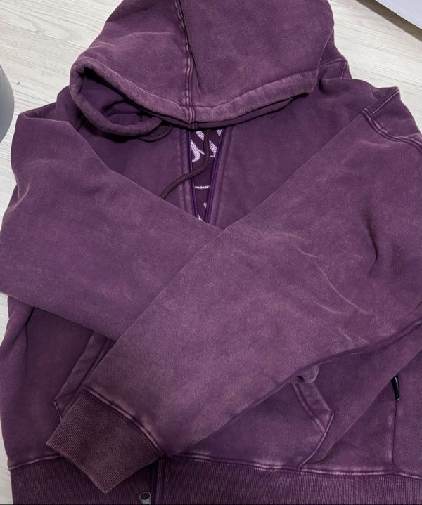 MUSINSA | SCULPTOR Bad Seed Washed Hoodie Zip-Up Deep Purple
