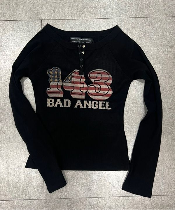 【SCULPTOR】Flag RaglanTシャツ 143 BAD ANGEL MUSINSA公式 | SCULPTOR Flag Raglan T-shirt Black