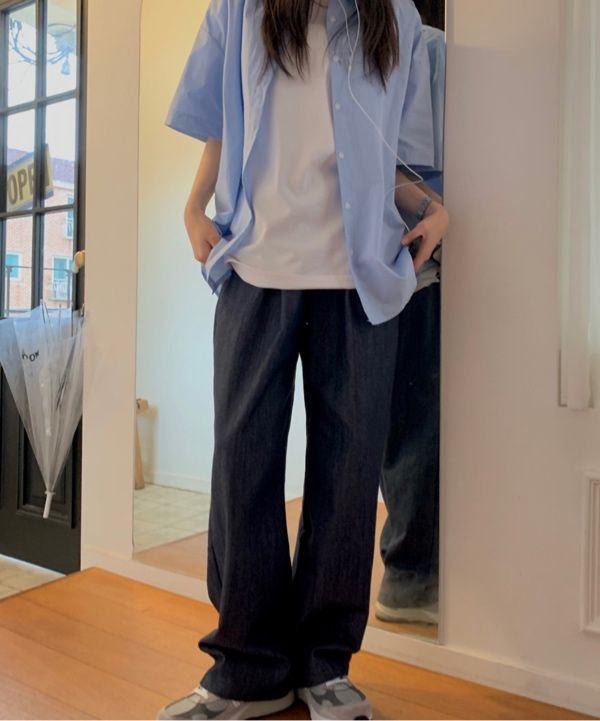 MUSINSA | MUSINSA STANDARD Big Wide Denim Pants [Deep Indigo]