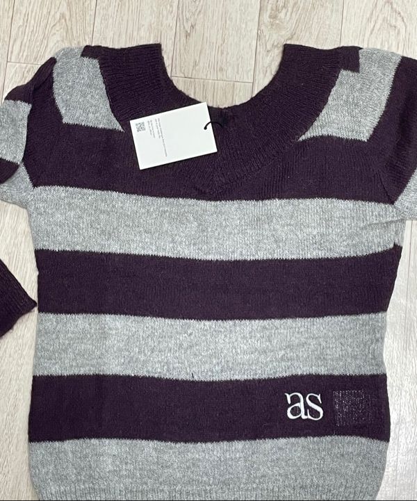 ASON アズオン PONY STRIPE KNIT MUSINSA | ASON PONY STRIPE KNIT / PURPLE