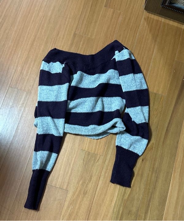 MUSINSA | ASON PONY STRIPE KNIT / PURPLE