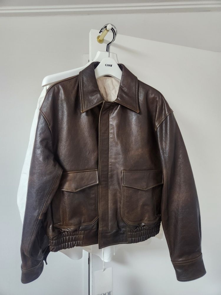 【COOR】人気/ジャケット ★ Vegetable Leather A-2 Jacket ★ COOR】 Vegetable Leather A-2 Jacket /追跡付 (COOR/ジャケット