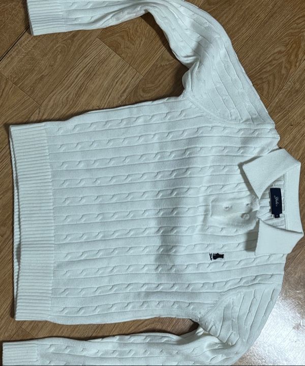 MUSINSA | YALE Women's Cable Polo Knit_Navy