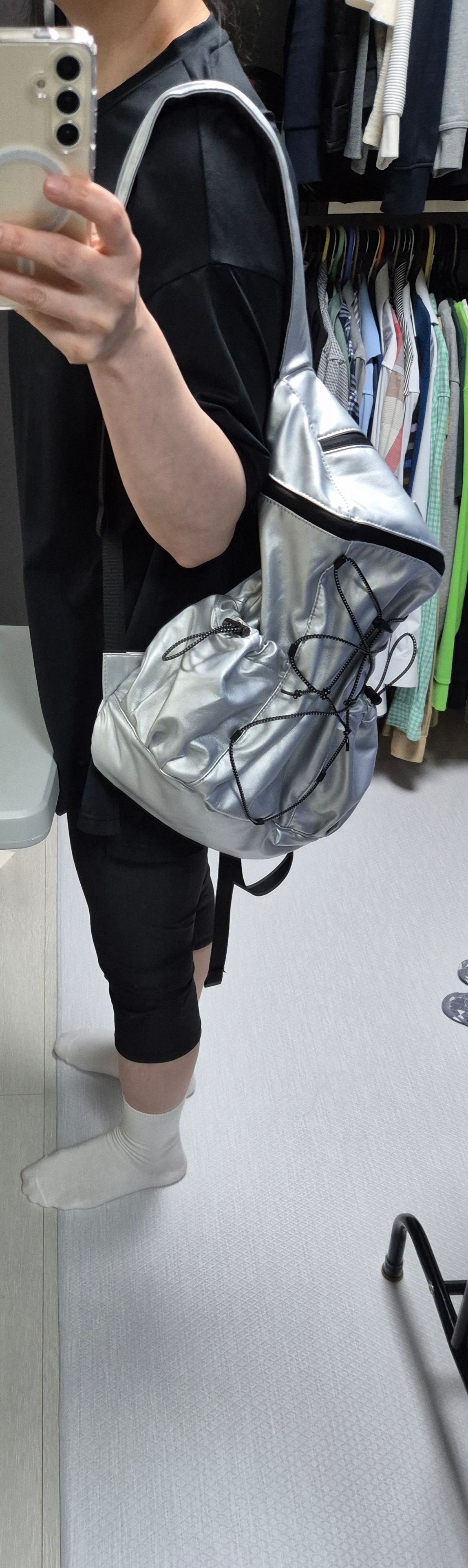 バックパック・リュック NOIAGO String Symbol Backpack Silver MUSINSA | NOIAGO NOI1386 String Symbol Backpack (Silver)
