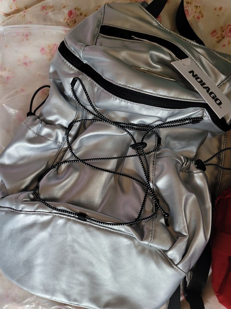 ★NOIAGO★ String Symbol Backpack Silver NOI1386 MUSINSA | NOIAGO NOI1386 String Symbol Backpack (Silver)