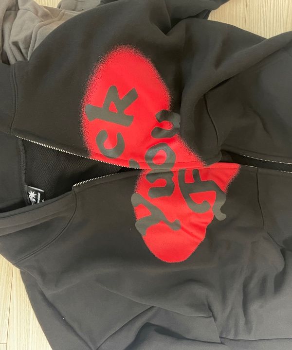 MUSINSA | NICE GHOST CLUB LOVE YUCK FOU HOODIE ZIP UP_BLACK
