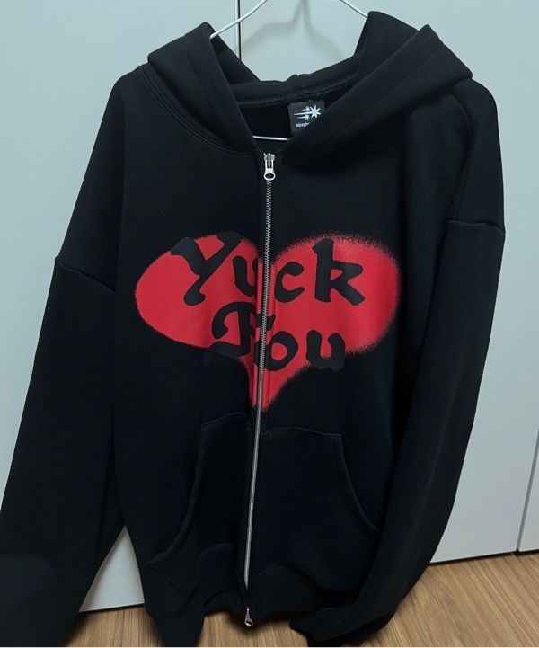 MUSINSA | NICE GHOST CLUB LOVE YUCK FOU HOODIE ZIP UP_KHAKI