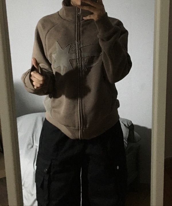 MUSINSA | NICE GHOST CLUB 3STARS SWEAT JERSEY ZIP UP_BEIGE