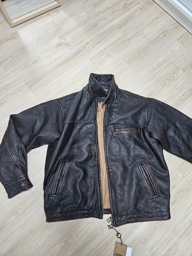 MUSINSA公式 | FRIZMWORKS DESTROYED COWHIDE LEATHER JACKET _ WASHED