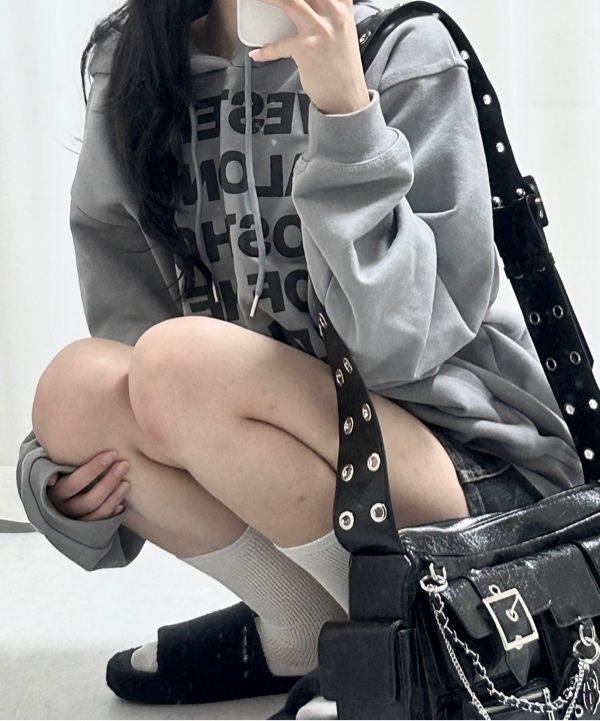 【THEVINYLHOUSE】 ◆ Western Typo Hoodie ◆ 大人気 MUSINSA | THEVINYLHOUSE TYPO HOODIE BLACK