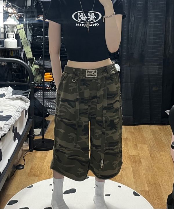 ★BADBLOOD★ Low Edge Bermuda Pants Camo MUSINSA | BADBLOOD Low Edge Bermuda Pants - Camo