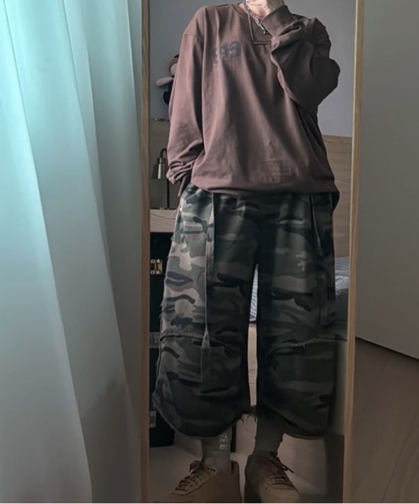 ◆BADBLOOD◆ Low Edge Bermuda Pants Camo w-srt24-074 MUSINSA | BADBLOOD Low Edge Bermuda Pants - Camo