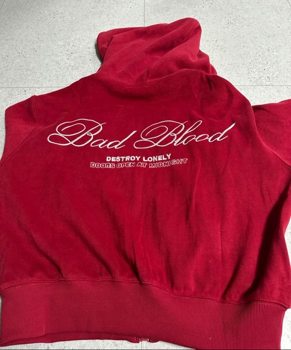 ユニセックス Badblood★Classic Logo Hoodie MUSINSA | BADBLOOD Classic Logo Hooded Zip-Up - Red