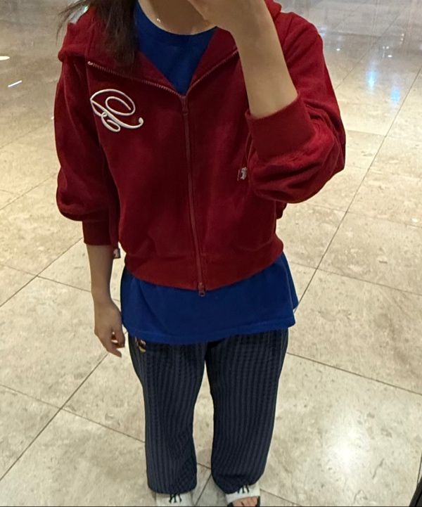 MUSINSA公式 | BADBLOOD クラシックロゴ フードジップアップ - レッド